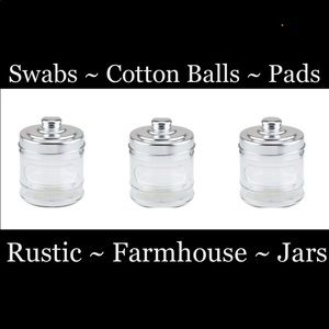 Rustic Farmhouse Apothecary Glass Jar W/Metal Lids 3pcs Set 🛁🆕🛁